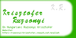 krisztofer ruzsonyi business card